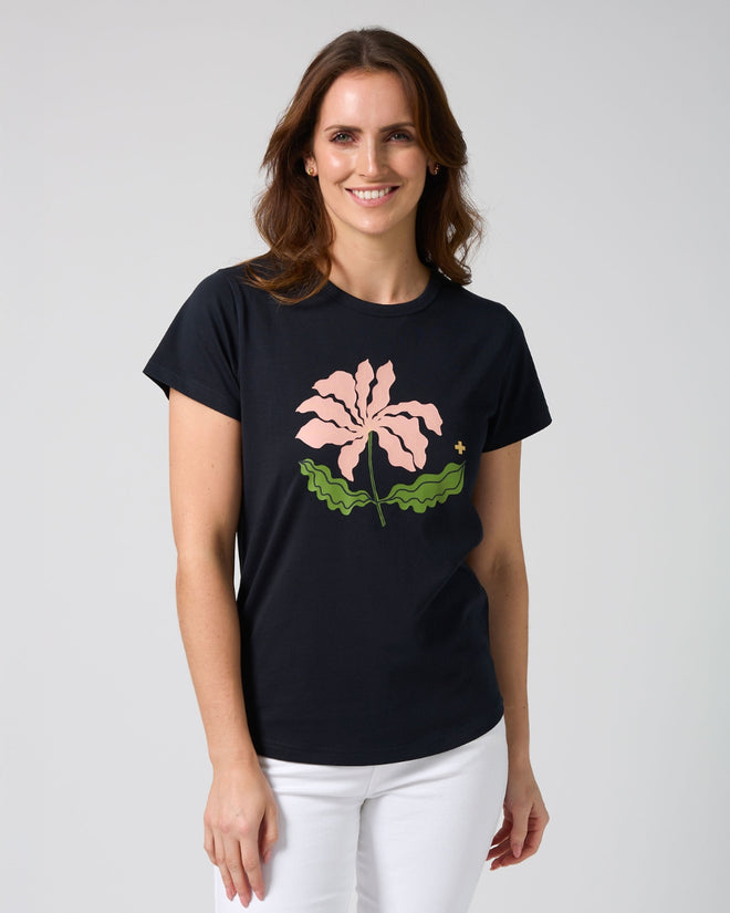 Stella and Gemma Classic Tee Navy Blushing Blooms