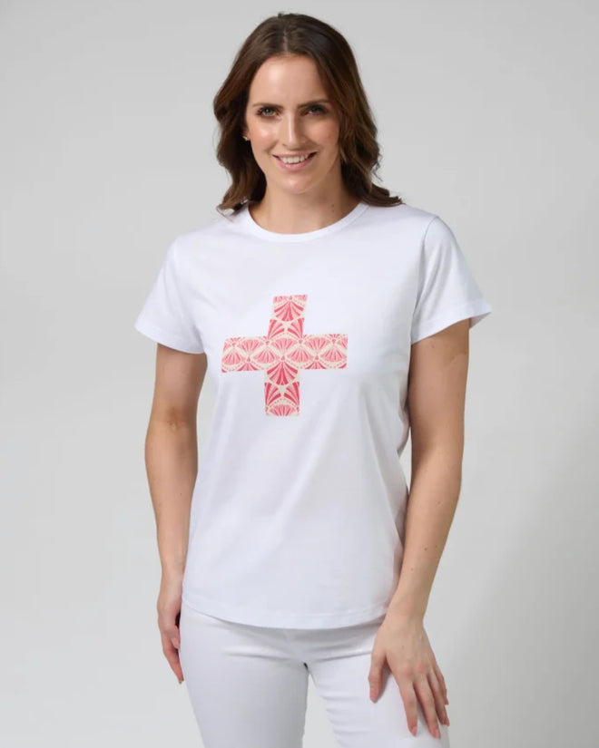 Stella and Gemma Classic Tee White Strawberry Scoop
