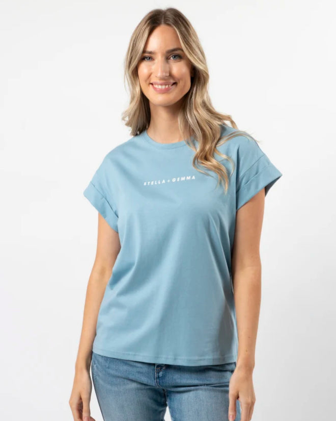 Stella and Gemma Cuff Sleeve Ocean S&G Logo