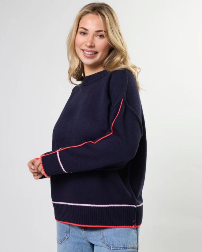 Stella and Gemma Dallas Jumper Navy Neon