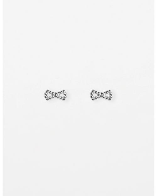 Stella and Gemma Earings Silver Mini Bow