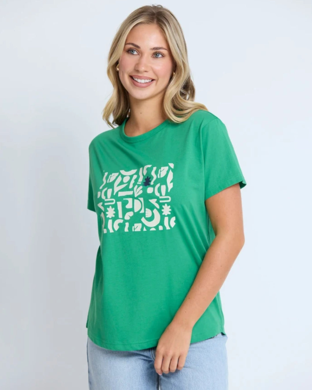 Stella and Gemma Green Grass Geo Ace T Shirt