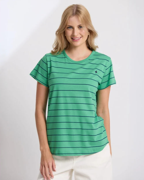 Stella and Gemma Green Navy Stripe Classic T Shirt