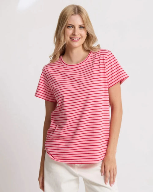 Stella and Gemma Green Pink Red Stripe Classic T Shirt
