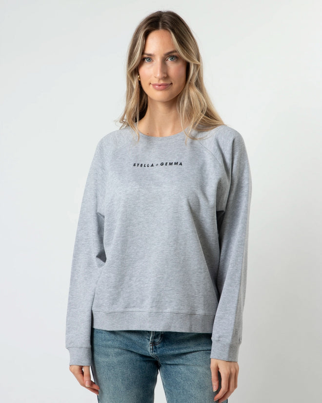 Stella and Gemma Grey Painted Black Logo Everyday Sweatshirt