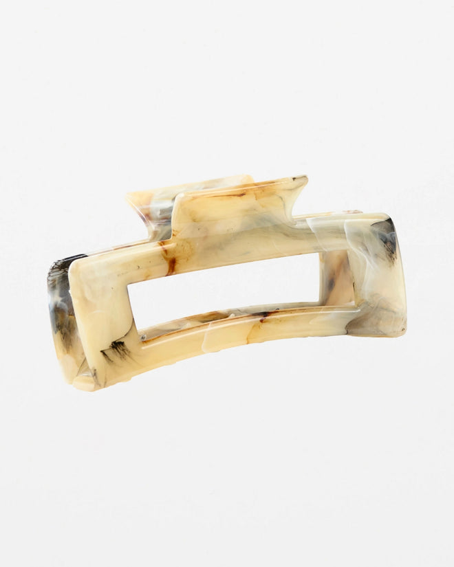 Stella and Gemma Hair Claw Oblong Marble Black and Cream