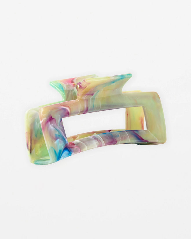 Stella and Gemma Hair Claw Oblong Marble Rainbow