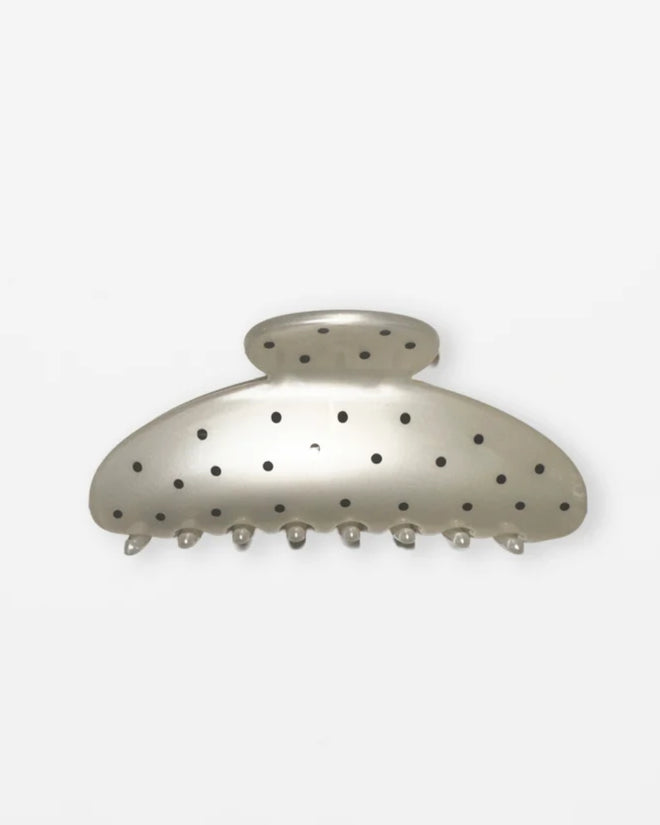 Stella and Gemma Hair Claw Pearl with Black Dots
