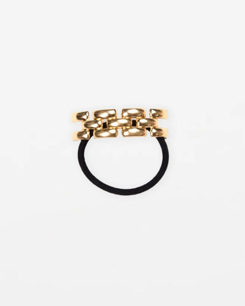 Stella and Gemma Hair Tie Black with Gold Chain