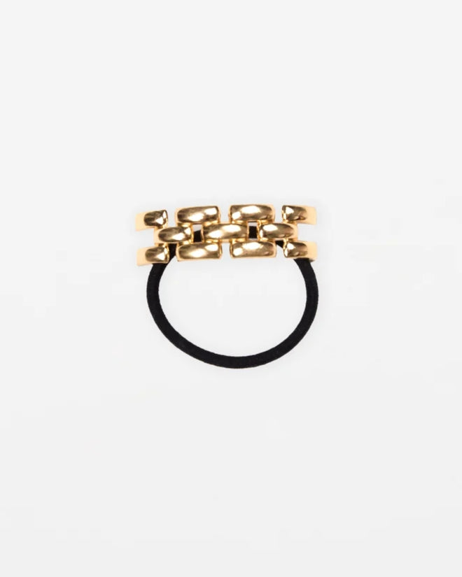 Stella and Gemma Hair Tie Black with Gold Chain