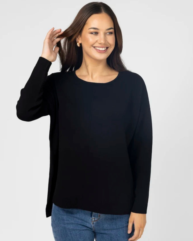 Stella and Gemma Halle Knit Top Black