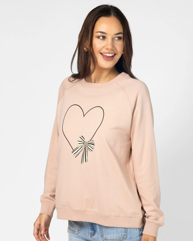 Stella and Gemma Heart with Bow Rose Classic Sweatshirt