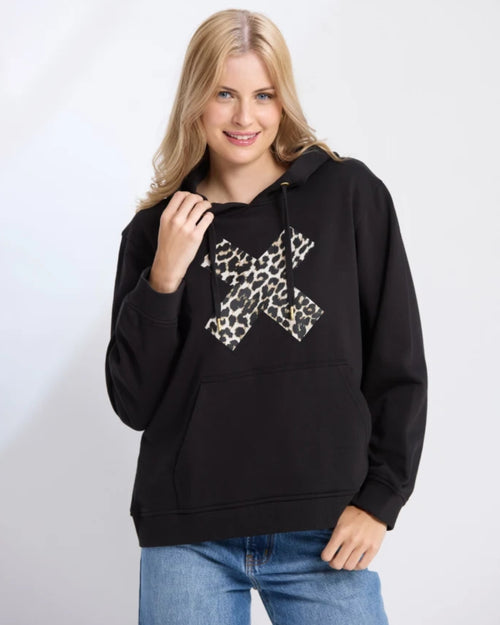 Stella and Gemma Hoodie Leopard Cross