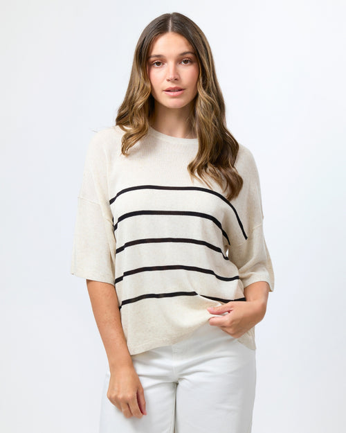 Stella and Gemma Indy Knit Neutral Black Stripe