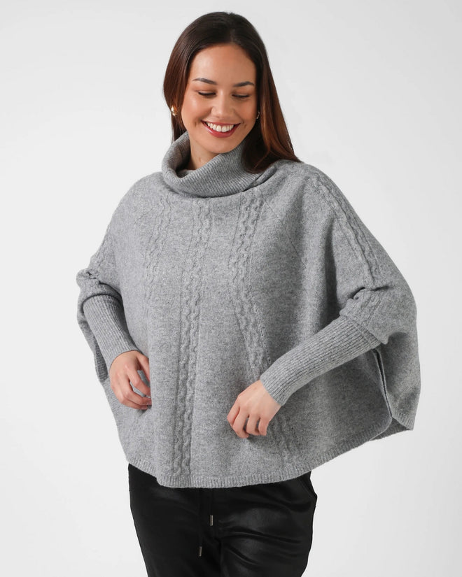 Stella and Gemma Joey Poncho Grey One Size
