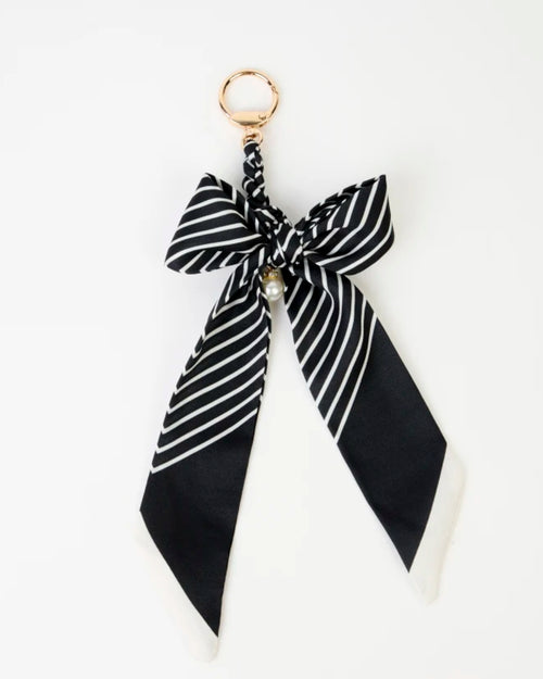 Stella and Gemma Keychain Black White Bow