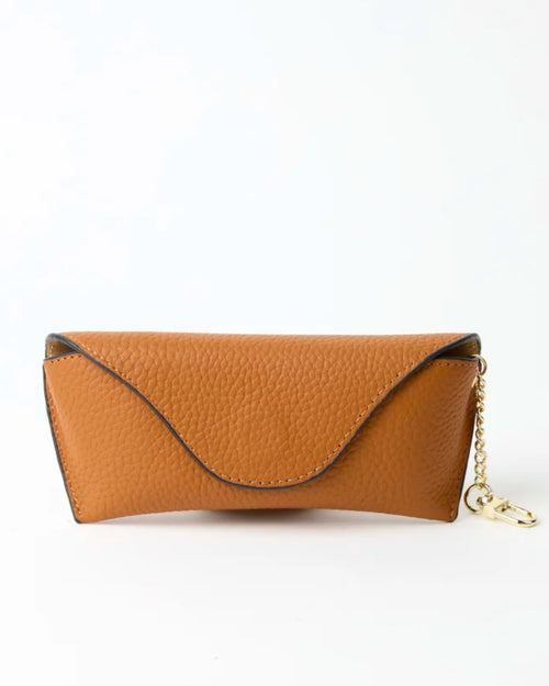 Stella and Gemma Keychain Leather Sunglass Case Tan