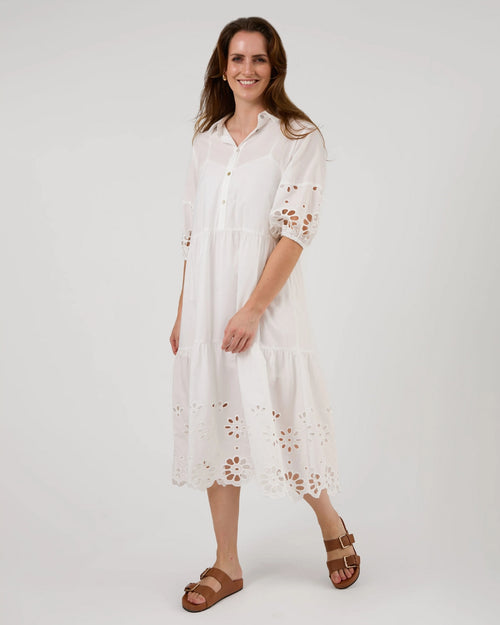 lainey midi dress white Lainey Midi Dress White Fast Wear