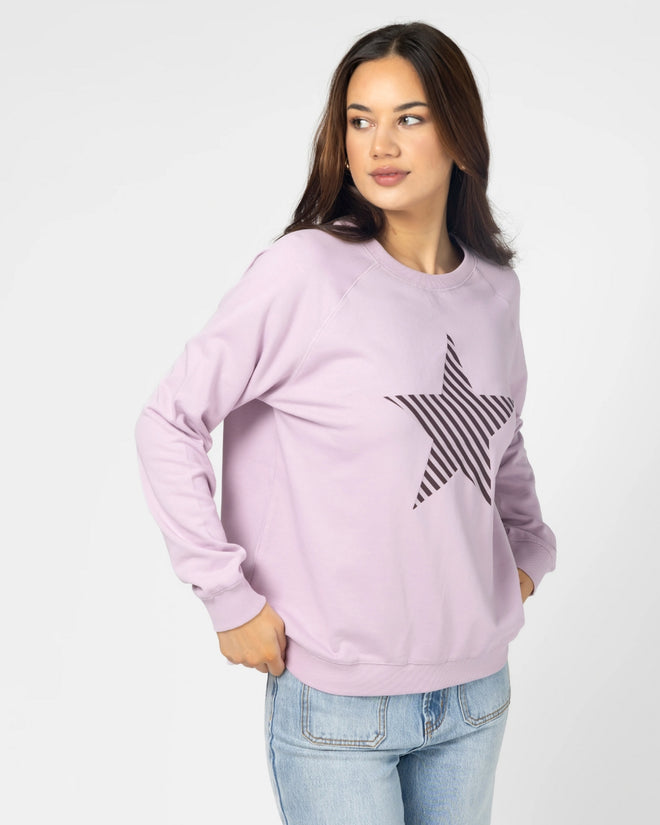 Stella and Gemma Lilac Striped Star Sweatshirt