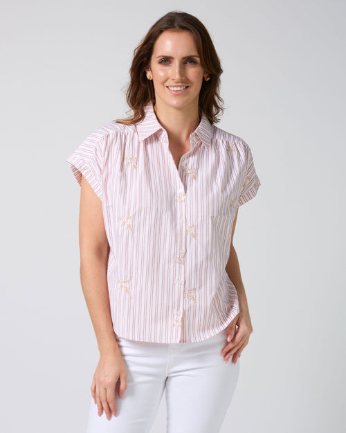 Stella and Gemma Lindy Shirt Pink Stripe