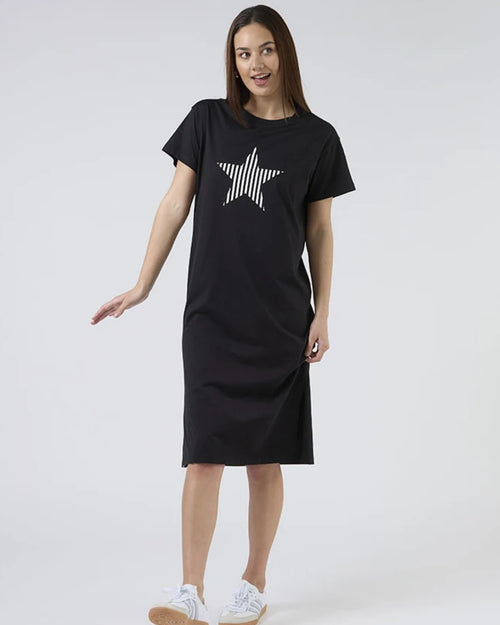 Stella and Gemma Mazie Tee Dress Black White Stripe Star