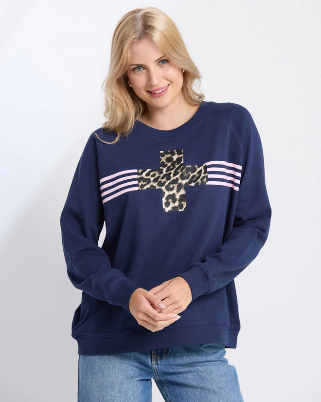 Stella and Gemma Navy Star Crossed Classic Sweatshirt