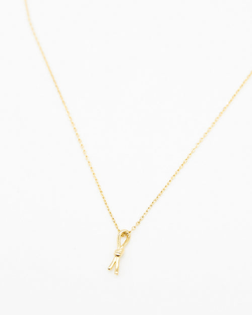 Stella and Gemma Necklace Gold Knot