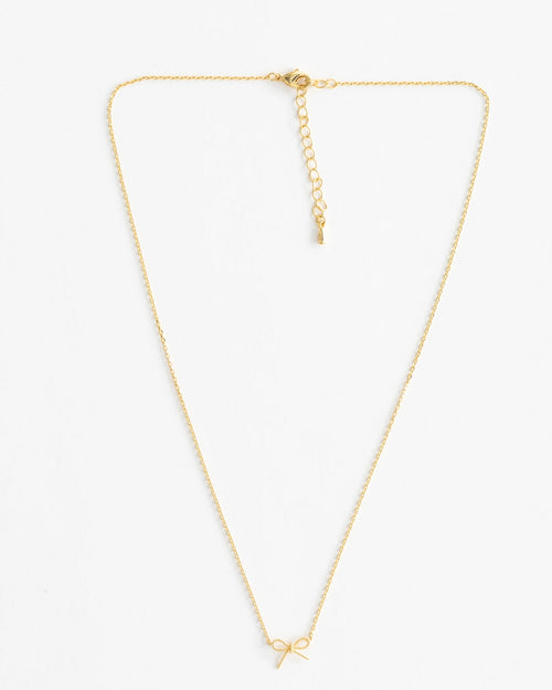 Stella and Gemma Necklace Gold Rope Bow