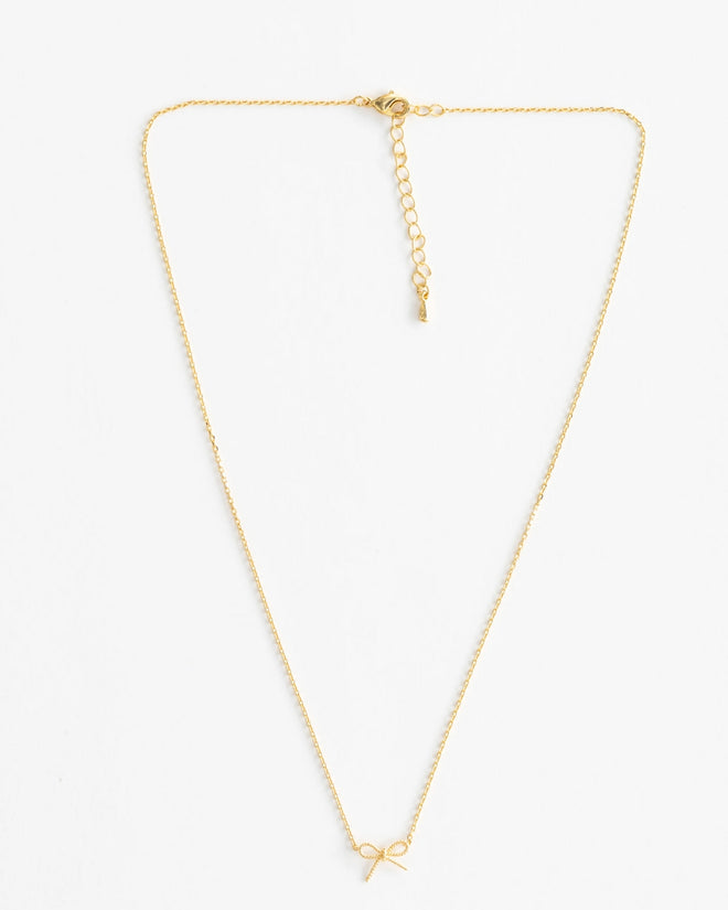 Stella and Gemma Necklace Gold Rope Bow