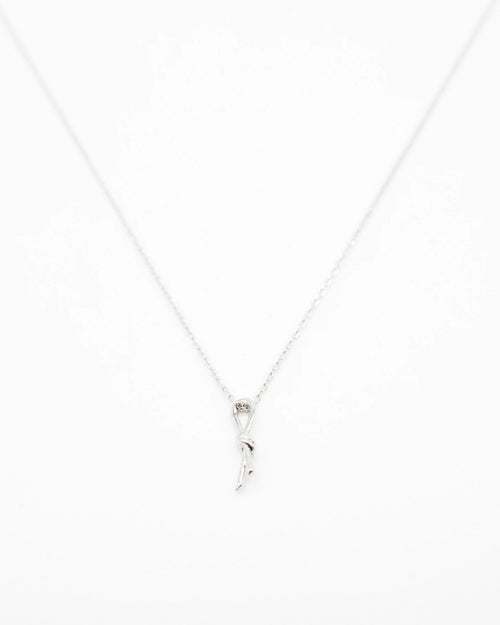 Stella and Gemma Necklace Silver Knot