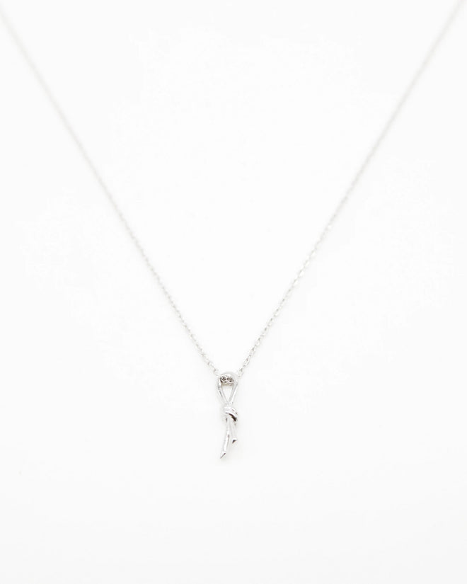 Stella and Gemma Necklace Silver Knot