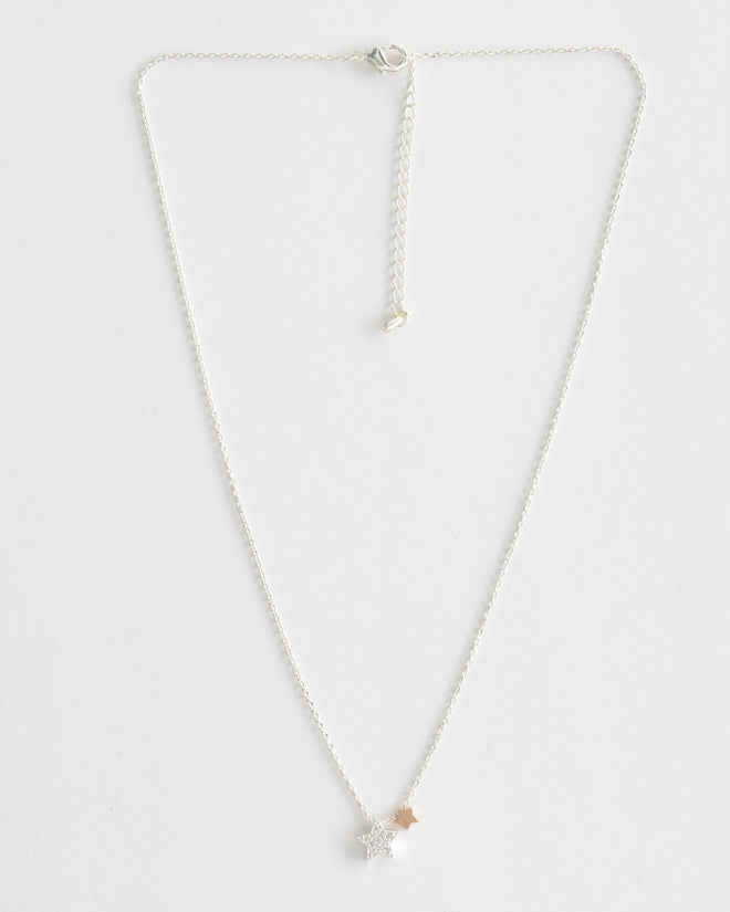 Stella and Gemma Necklace Silver Twinkle