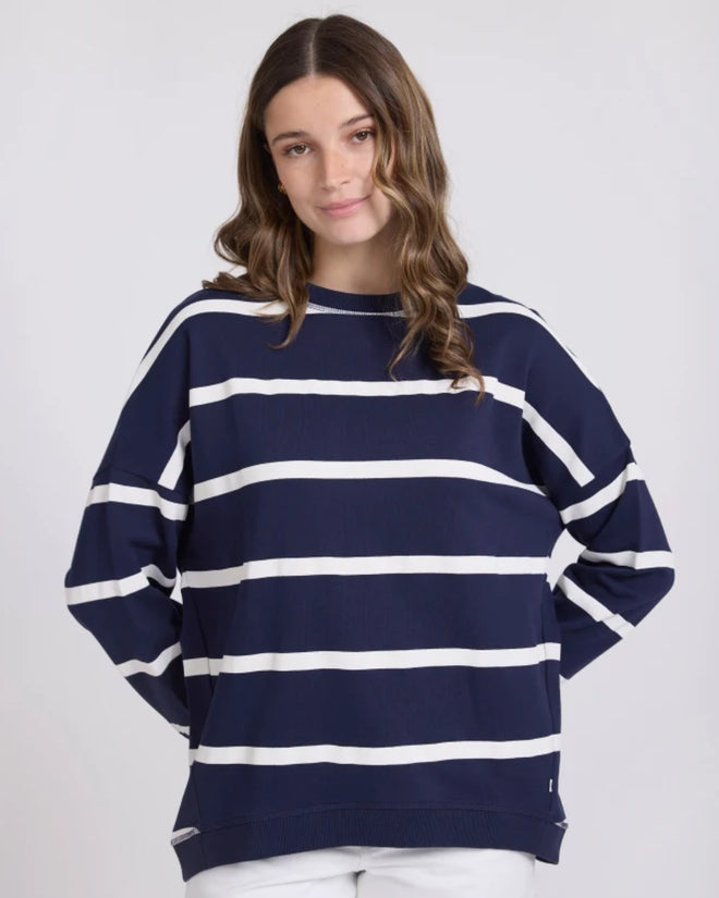 Stella and Gemma Newport Hoodie Navy White Stripe