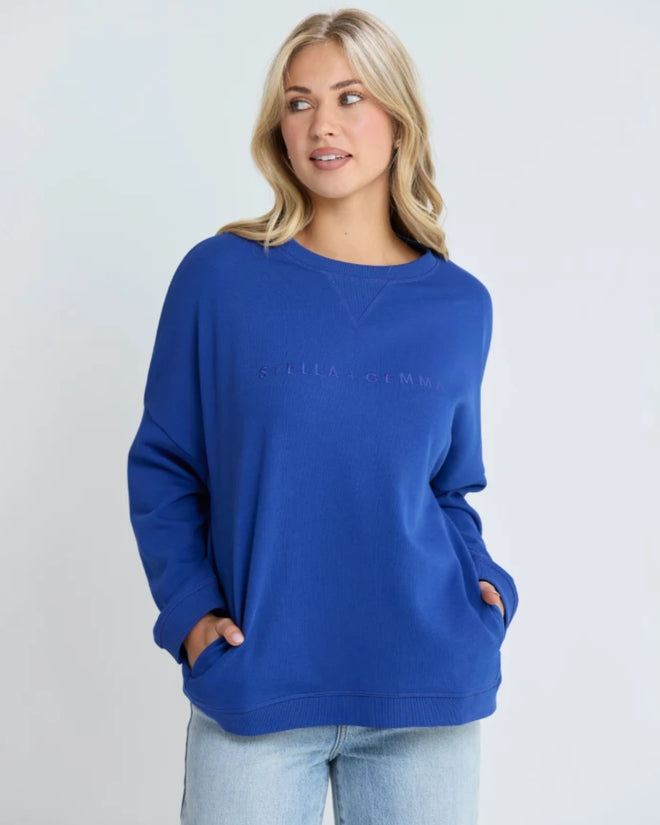 Stella and Gemma Newport Pocket Sweatshirt Cobalt Blue