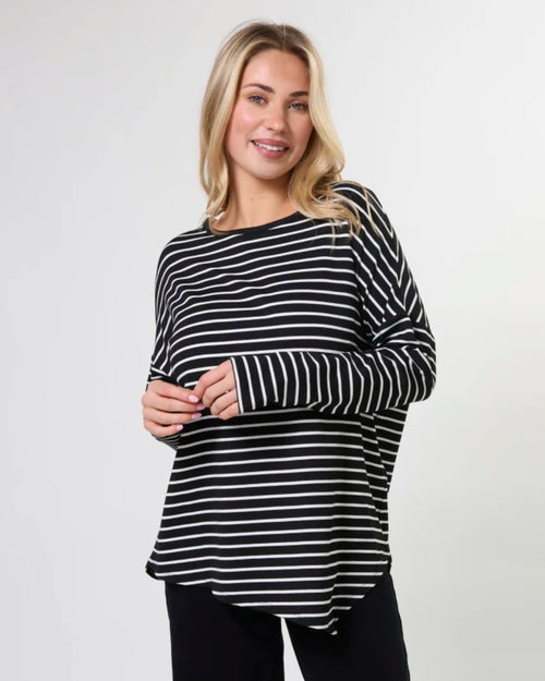 Stella and Gemma Parker Asymetric Top Navy White Stripe