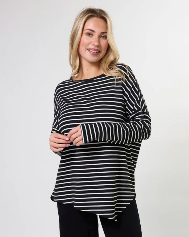 Stella and Gemma Parker Asymetric Top Navy White Stripe