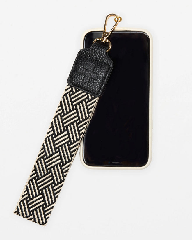 Stella and Gemma Phone Wrist Strap Black Weave