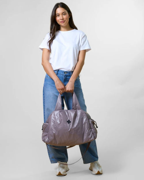 Stella and Gemma Quilted Overnight Bag Aubergine