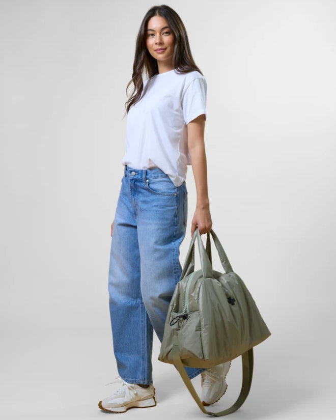 Stella and Gemma Quilted Overnight Bag Silver Sage