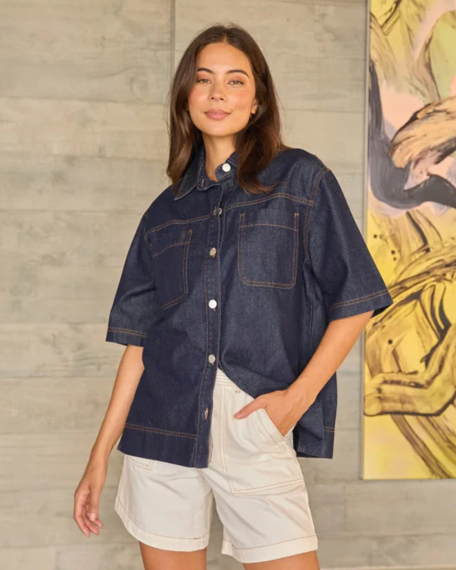 Stella and Gemma Reese Denim Shirt Indigo