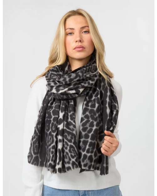 Stella and Gemma Scarf Black Leopard