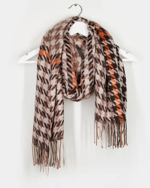 Stella and Gemma Scarf Brown Blush and Orange