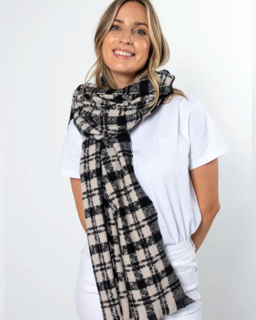Stella and Gemma Scarf Criss Cross Black and White