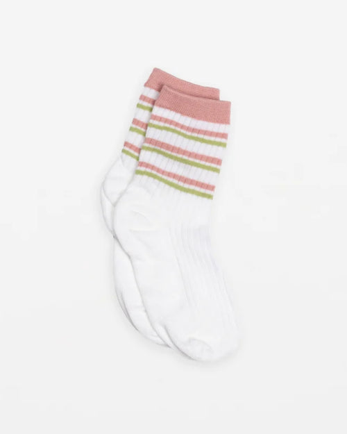 Stella and Gemma Socks With Pink and Green Stripe
