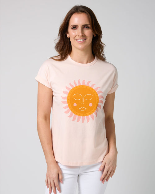 Stella and Gemma Soho Cuff V T Shirt Baby Blush Sol Del Sur