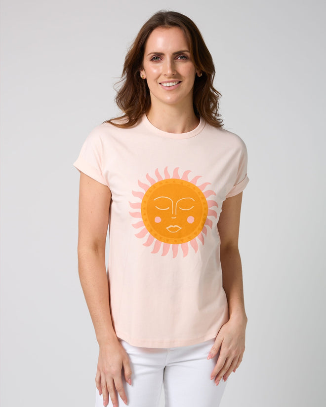 Stella and Gemma Soho Cuff V T Shirt Baby Blush Sol Del Sur