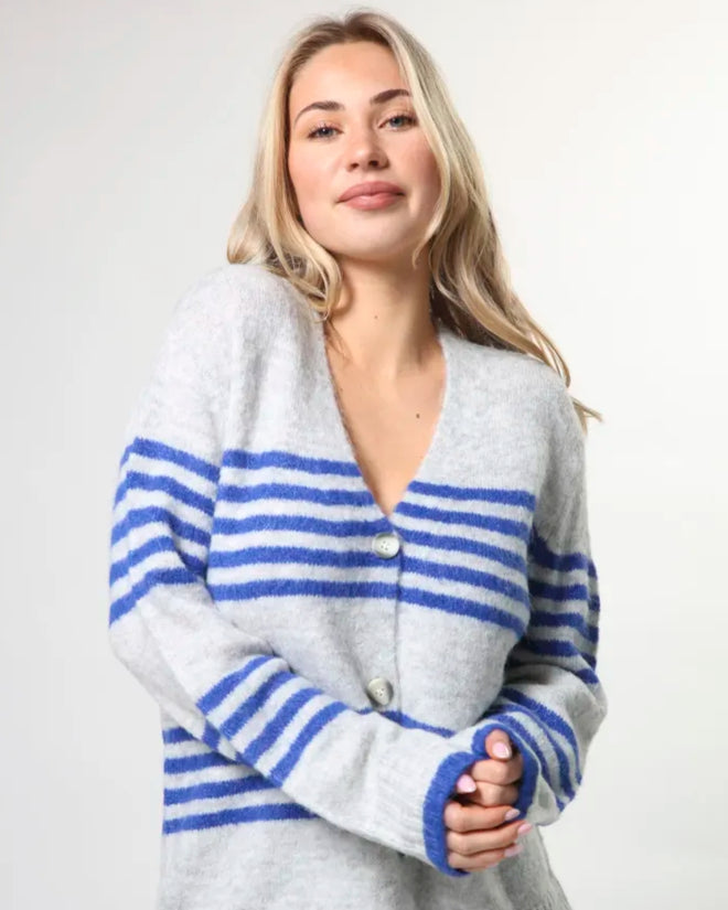 Stella and Gemma Stripe Cardigan Salt Air