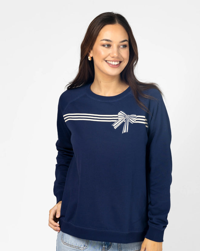 Stella and Gemma Stripes and Bow Classic Sweatshirt