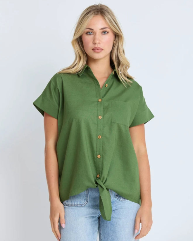 Stella and Gemma Tie The Knot Shirt Emerald