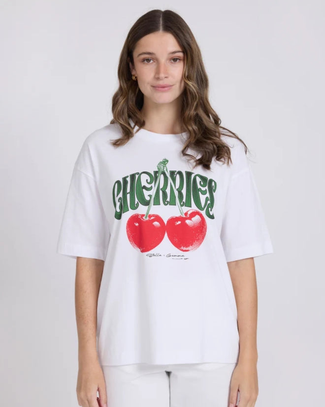 Stella and Gemma White Cherries T Shirt